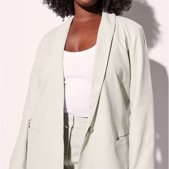 Abercrombie & Fitch Linen-Blend Shawl Collar Blazer – Size M - Picture 6 of 7